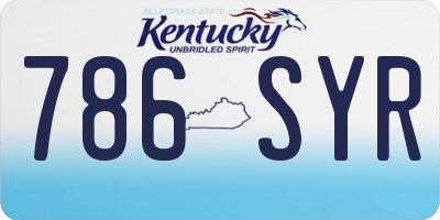 KY license plate 786SYR