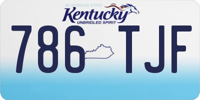 KY license plate 786TJF