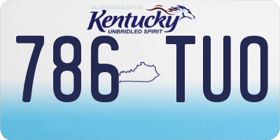KY license plate 786TUO