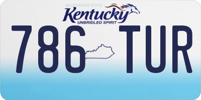KY license plate 786TUR