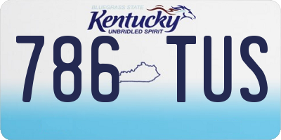 KY license plate 786TUS