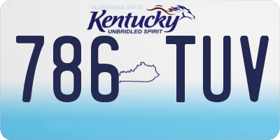 KY license plate 786TUV