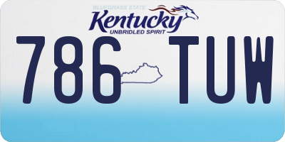 KY license plate 786TUW