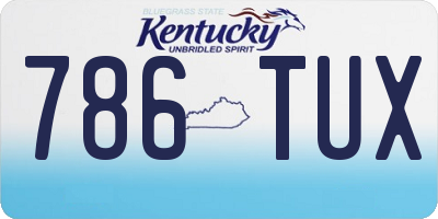 KY license plate 786TUX