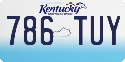 KY license plate 786TUY