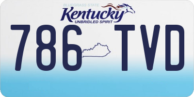 KY license plate 786TVD