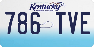 KY license plate 786TVE