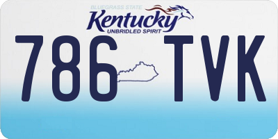 KY license plate 786TVK