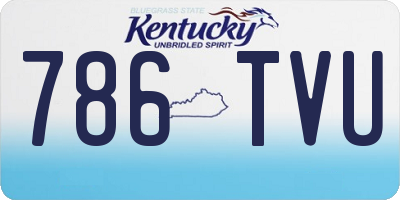 KY license plate 786TVU