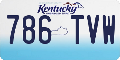 KY license plate 786TVW