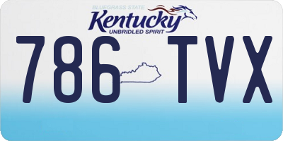 KY license plate 786TVX