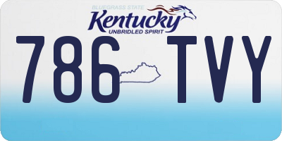 KY license plate 786TVY