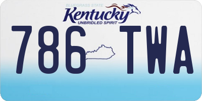 KY license plate 786TWA
