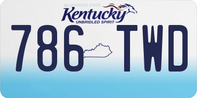 KY license plate 786TWD