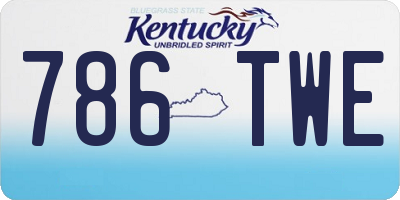 KY license plate 786TWE