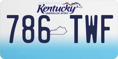KY license plate 786TWF