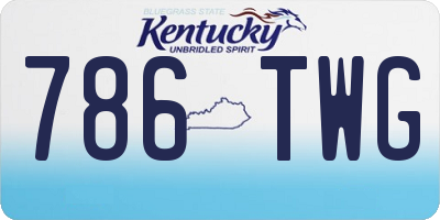 KY license plate 786TWG