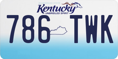 KY license plate 786TWK