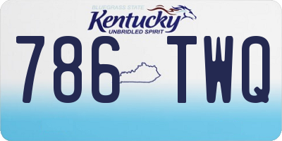 KY license plate 786TWQ