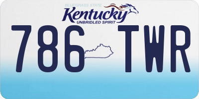 KY license plate 786TWR