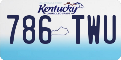 KY license plate 786TWU