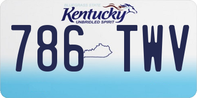 KY license plate 786TWV
