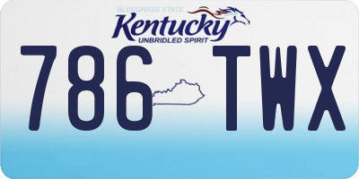 KY license plate 786TWX