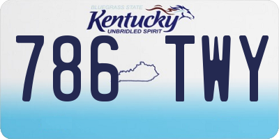 KY license plate 786TWY