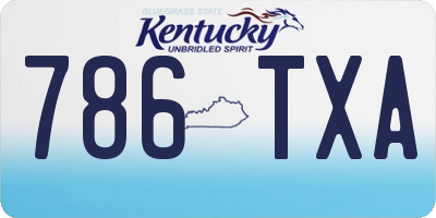 KY license plate 786TXA