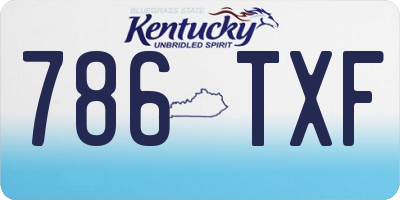 KY license plate 786TXF