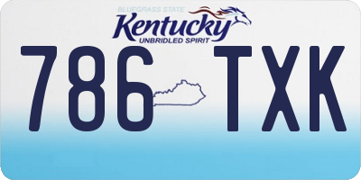 KY license plate 786TXK