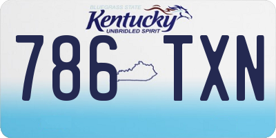 KY license plate 786TXN