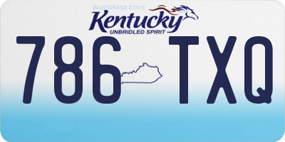 KY license plate 786TXQ