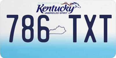KY license plate 786TXT