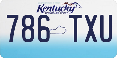 KY license plate 786TXU