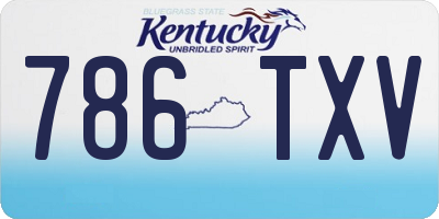KY license plate 786TXV