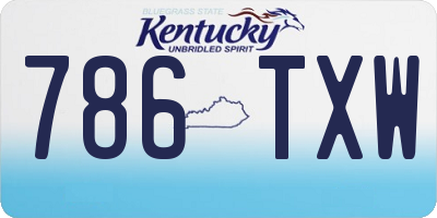 KY license plate 786TXW