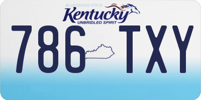 KY license plate 786TXY