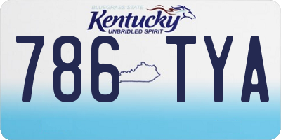KY license plate 786TYA