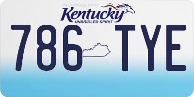 KY license plate 786TYE