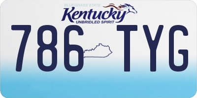 KY license plate 786TYG