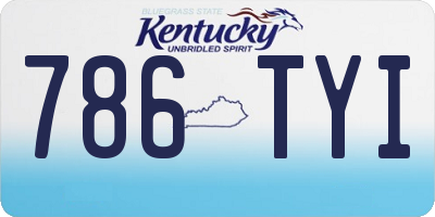 KY license plate 786TYI