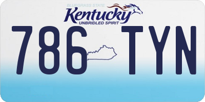 KY license plate 786TYN