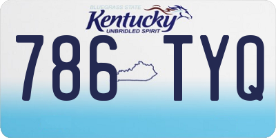 KY license plate 786TYQ