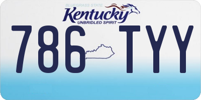 KY license plate 786TYY