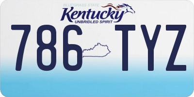 KY license plate 786TYZ