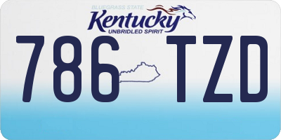 KY license plate 786TZD