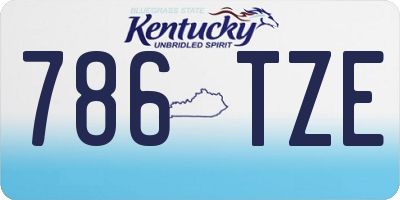 KY license plate 786TZE