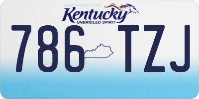 KY license plate 786TZJ