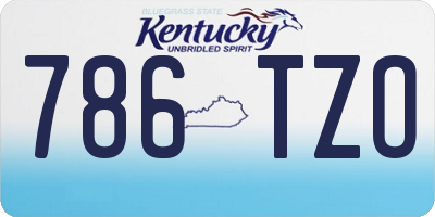 KY license plate 786TZO